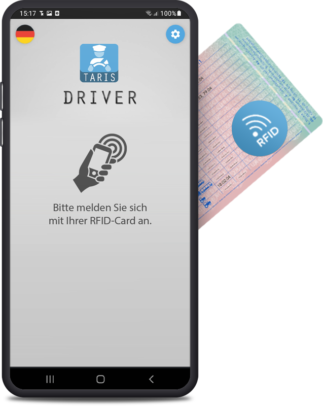Digitale Führerscheinkontrolle über TARIS-Driver mit RFID Anmeldung
