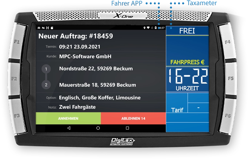 DIGITAX X-One für Android mit TARIS-Driver Pro
